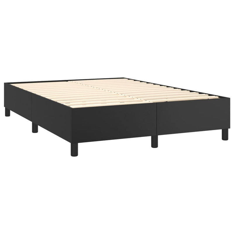vidaXL Box Spring Bed Frame Black Queen Faux Leather