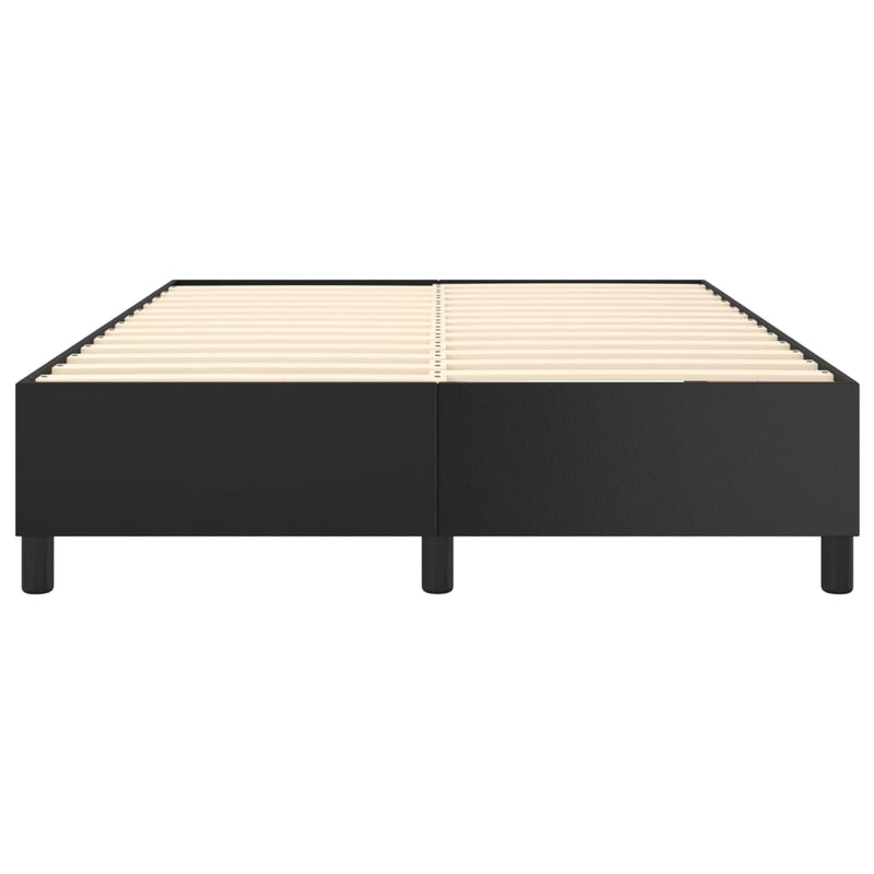 vidaXL Box Spring Bed Frame Black Queen Faux Leather