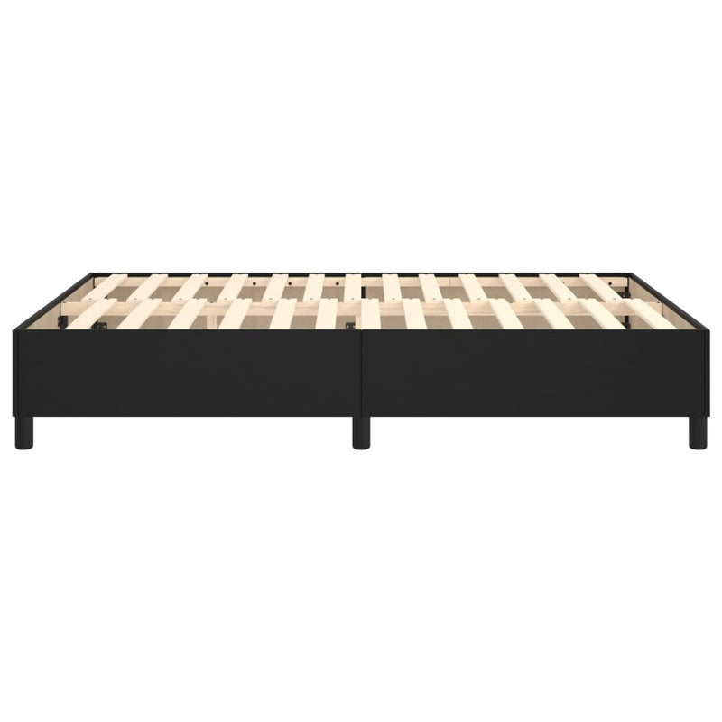 vidaXL Box Spring Bed Frame Black Queen Faux Leather
