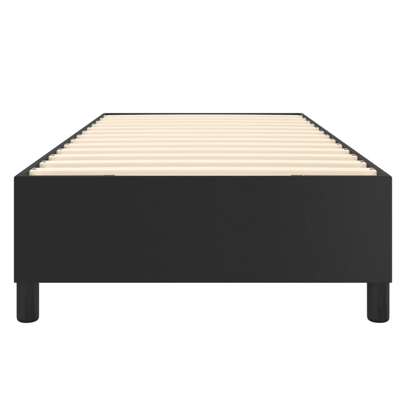Box Spring Bed Frame Black 107x203 cm King Single Faux Leather