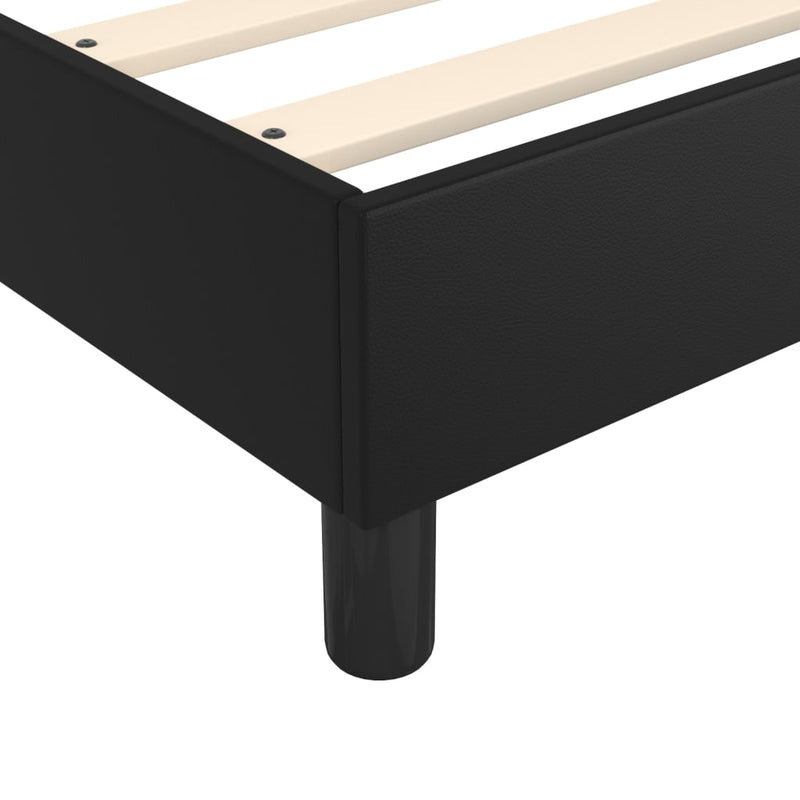 Box Spring Bed Frame Black 107x203 cm King Single Faux Leather