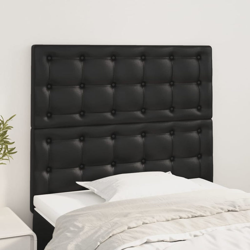 vidaXL Headboard Black 80x5x118/128 cm Faux Leather