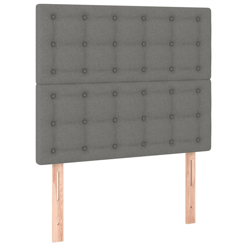 vidaXL Headboard Dark Grey 80x5x118/128 cm Fabric