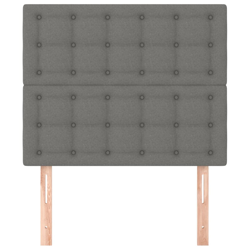 vidaXL Headboard Dark Grey 80x5x118/128 cm Fabric