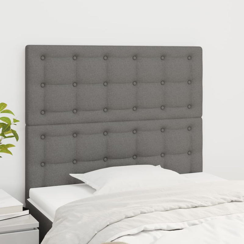 vidaXL Headboard Dark Grey 80x5x118/128 cm Fabric