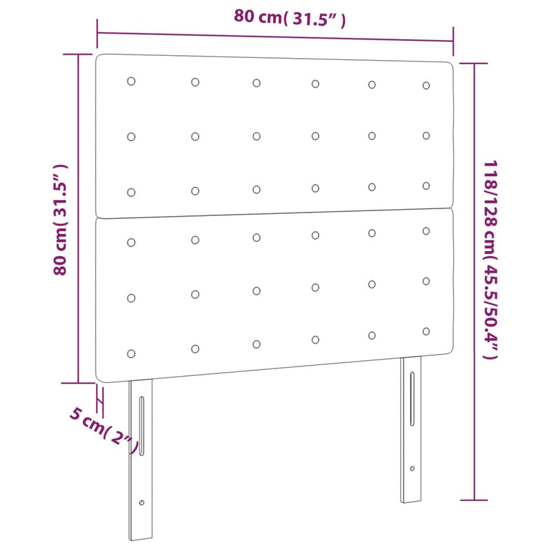 vidaXL LED Headboard Dark Grey 80 cm Fabric