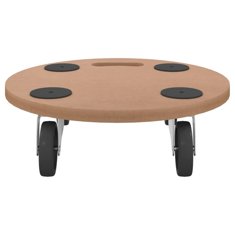 vidaXL Dolly Trolleys 2 pcs Round Engineered Wood