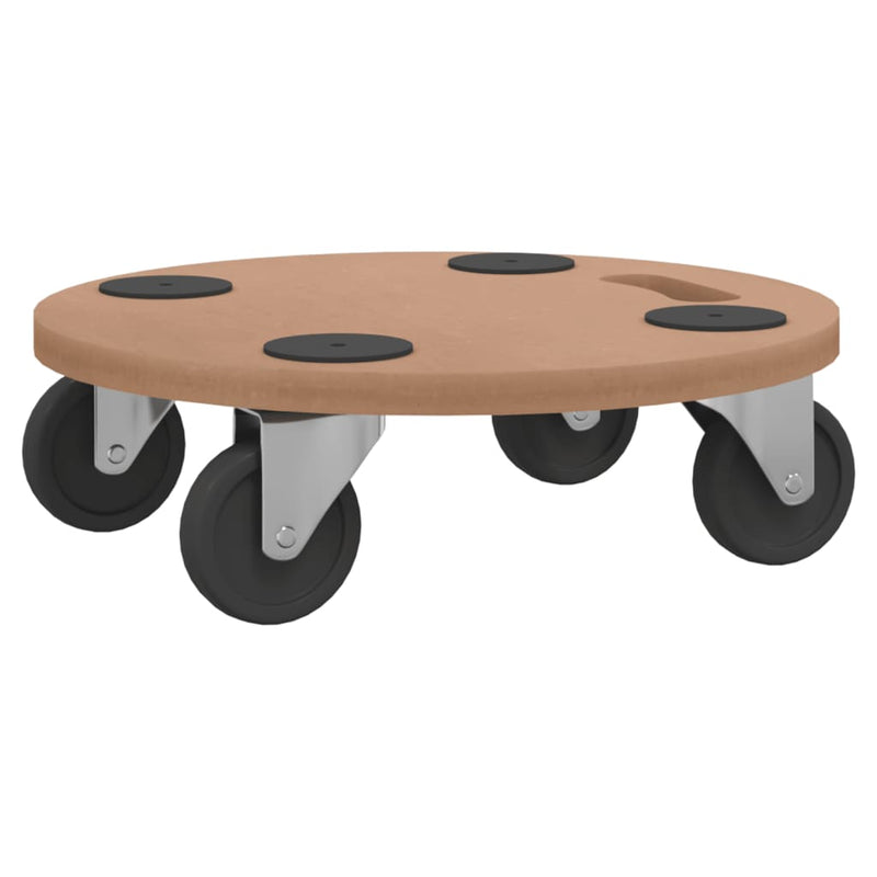 vidaXL Dolly Trolleys 6 pcs Round Engineered Wood