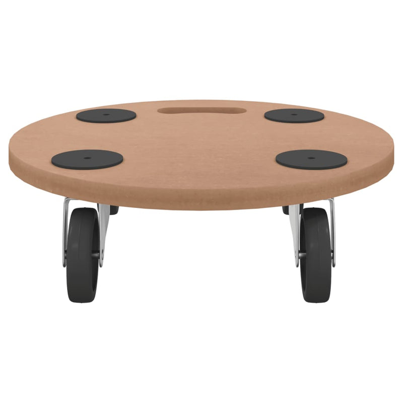 vidaXL Dolly Trolleys 6 pcs Round Engineered Wood