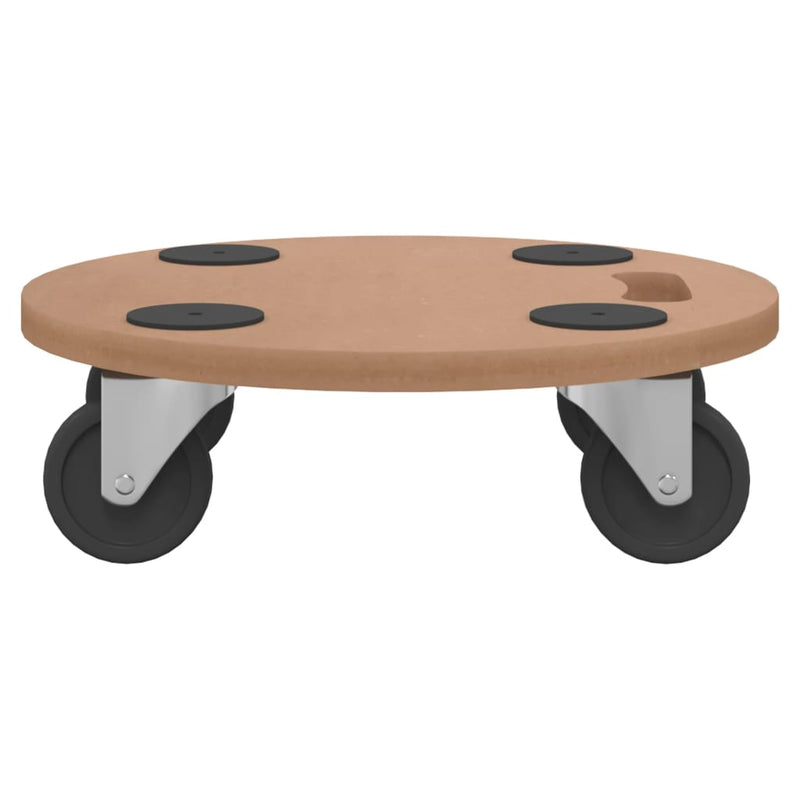 vidaXL Dolly Trolleys 6 pcs Round Engineered Wood