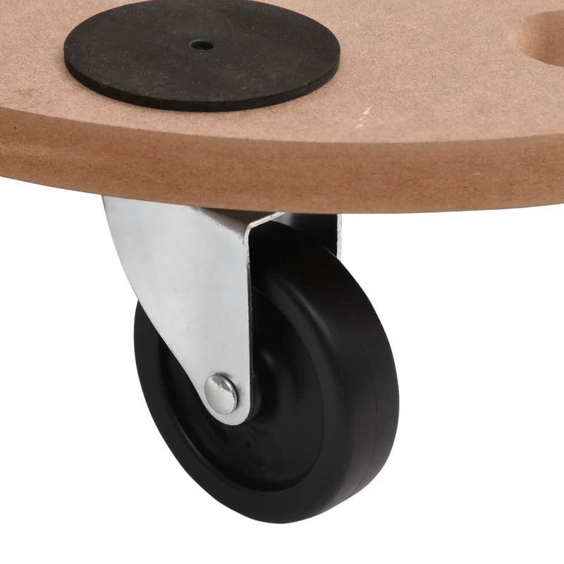 vidaXL Dolly Trolleys 6 pcs Round Engineered Wood