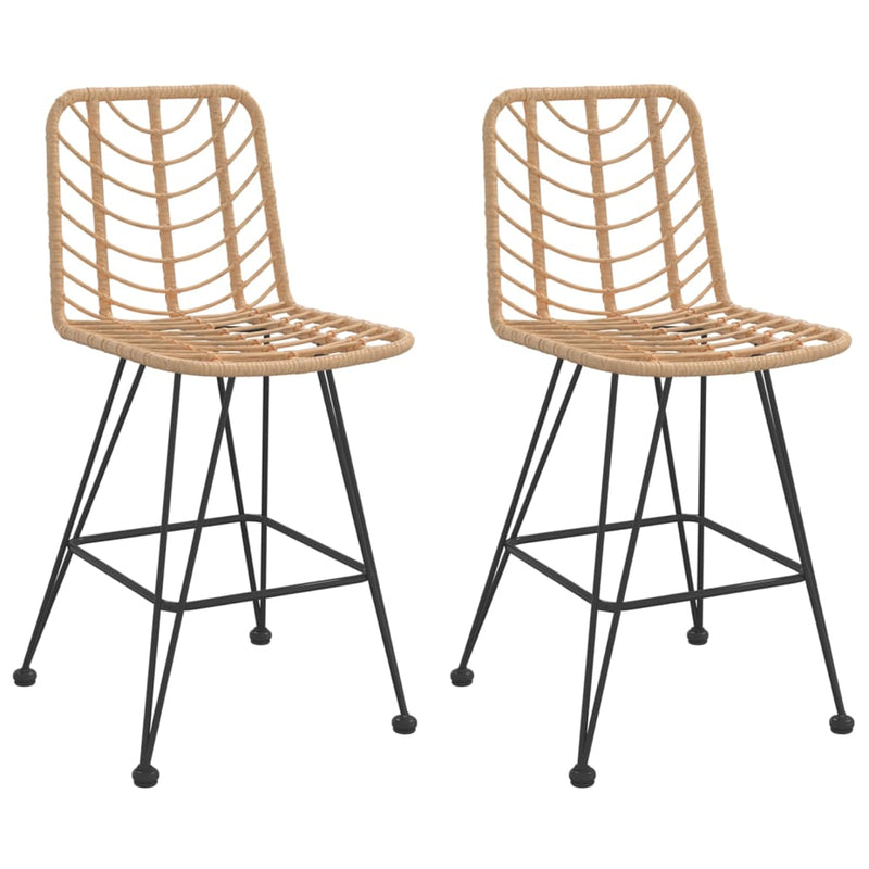vidaXL Bar Stools 2 pcs 45x56x103.5 cm PE Rattan and Steel