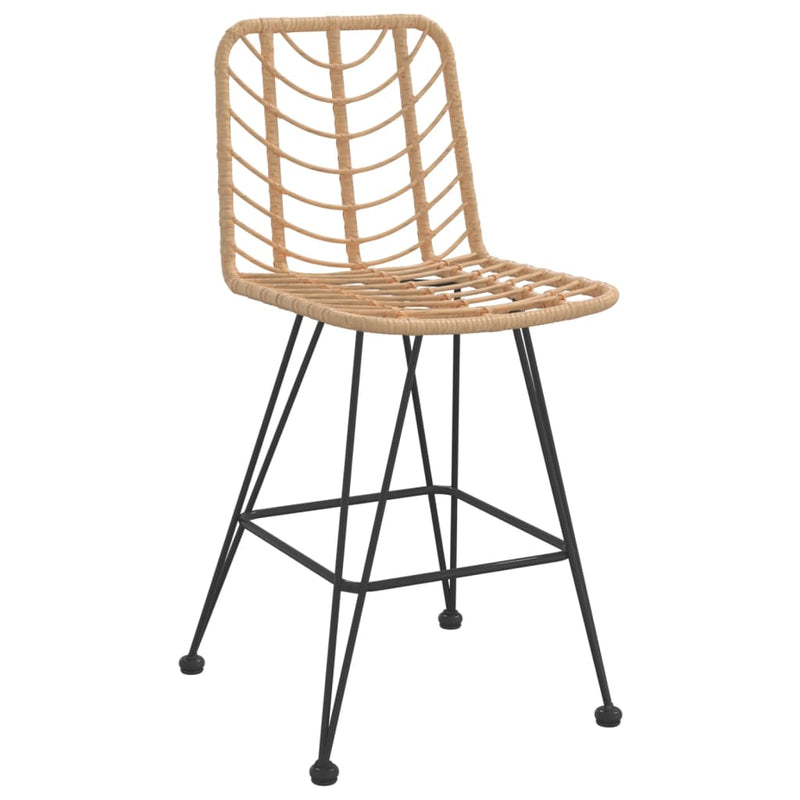 vidaXL Bar Stools 2 pcs 45x56x103.5 cm PE Rattan and Steel