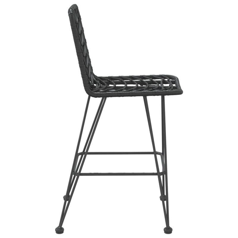 Bar Stools 2 pcs Black 45x56x103.5 cm PE Rattan and Steel