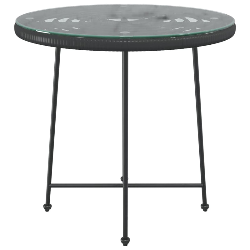 vidaXL Dining Table Black Ø80 cm Tempered Glass and Steel
