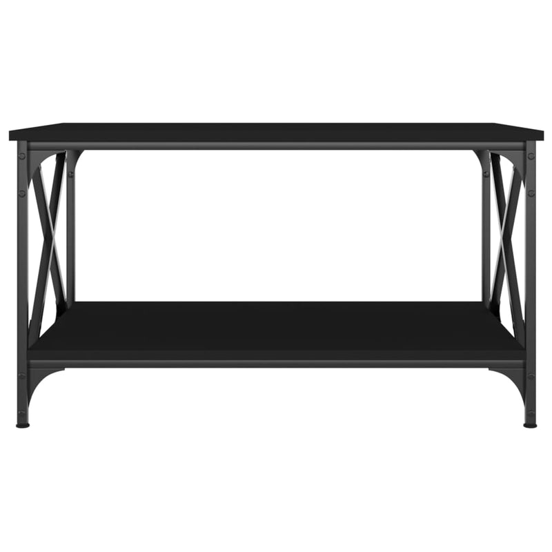 vidaXL Coffee Table Black 80x50x45 cm Engineered Wood and Iron