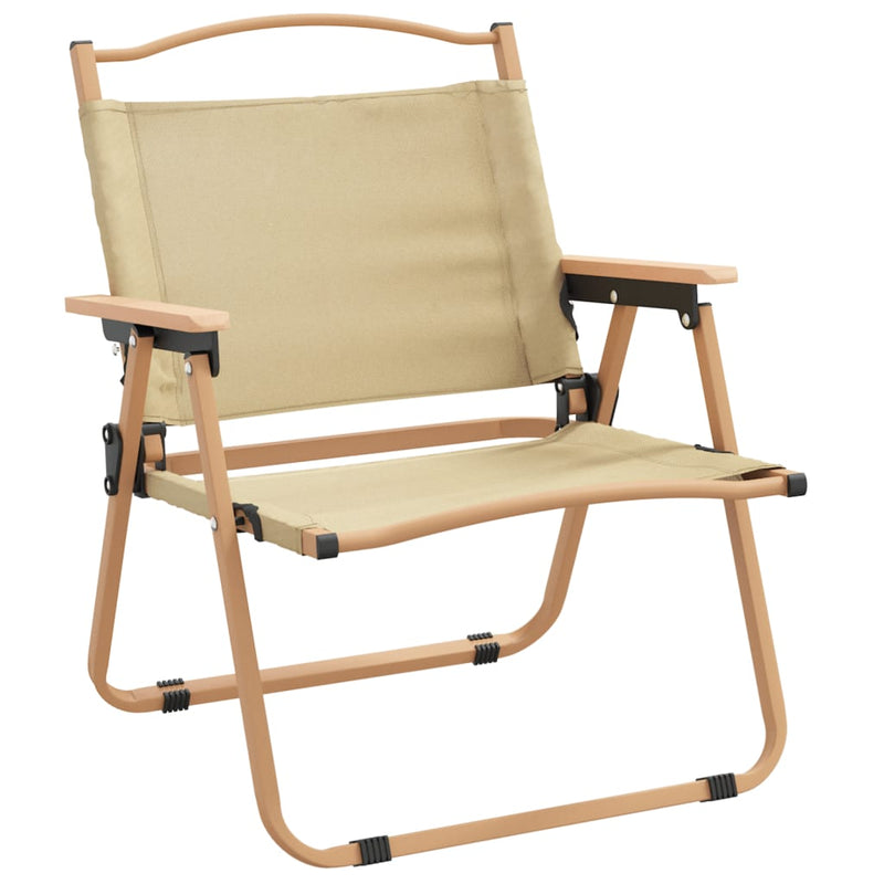 vidaXL Camping Chairs 2 pcs Beige 54x43x59 cm Oxford Fabric