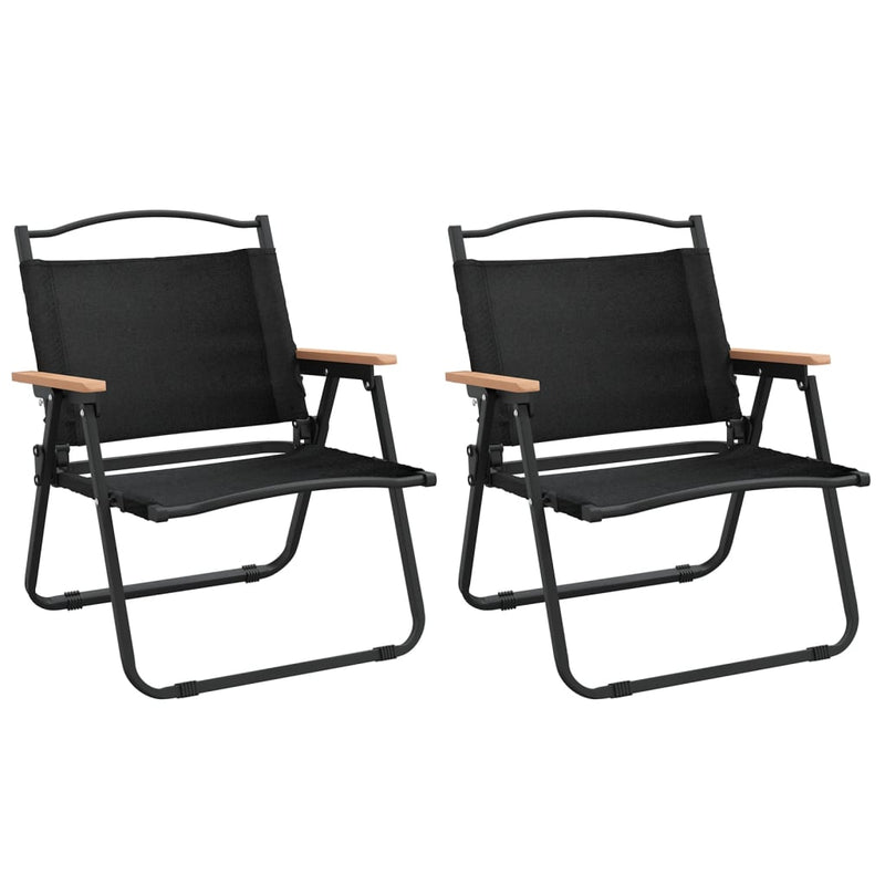 vidaXL Camping Chairs 2 pcs Black 54x43x59 cm Oxford Fabric