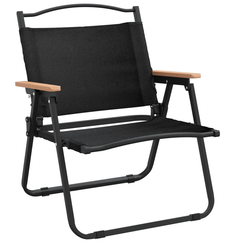 vidaXL Camping Chairs 2 pcs Black 54x43x59 cm Oxford Fabric