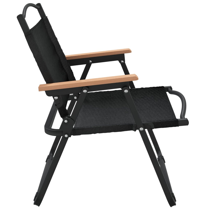 vidaXL Camping Chairs 2 pcs Black 54x43x59 cm Oxford Fabric