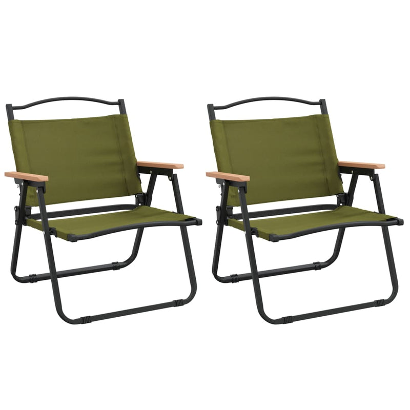 vidaXL Camping Chairs 2 pcs Green 54x43x59 cm Oxford Fabric