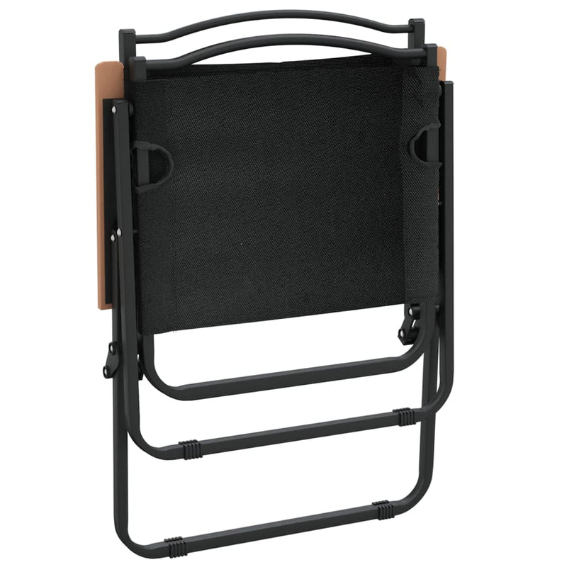 vidaXL Camping Chairs 2 pcs Black 54x55x78 cm Oxford Fabric
