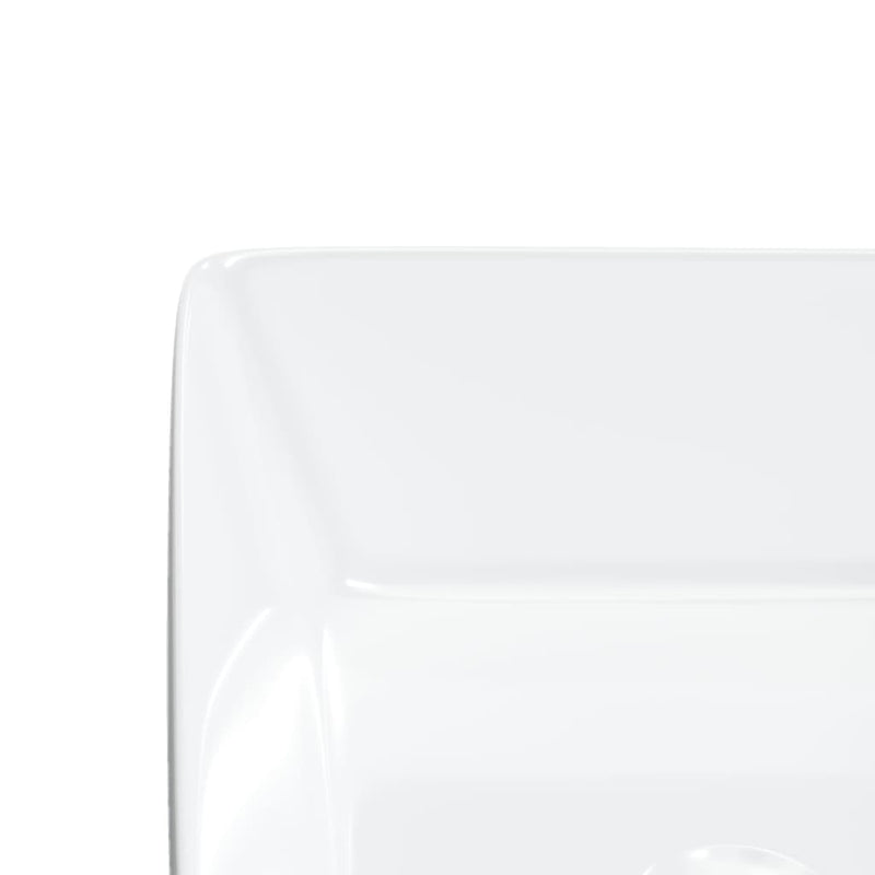 vidaXL Wash Basin White 48x37x13 cm Ceramic Rectangle