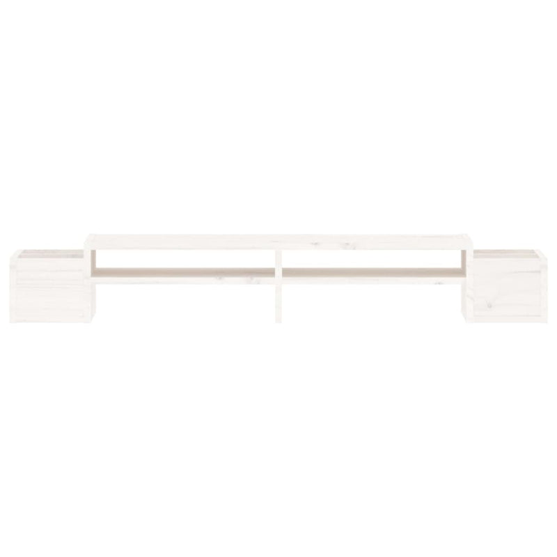 vidaXL Monitor Stand White 100x27.5x15 cm Solid Wood Pine