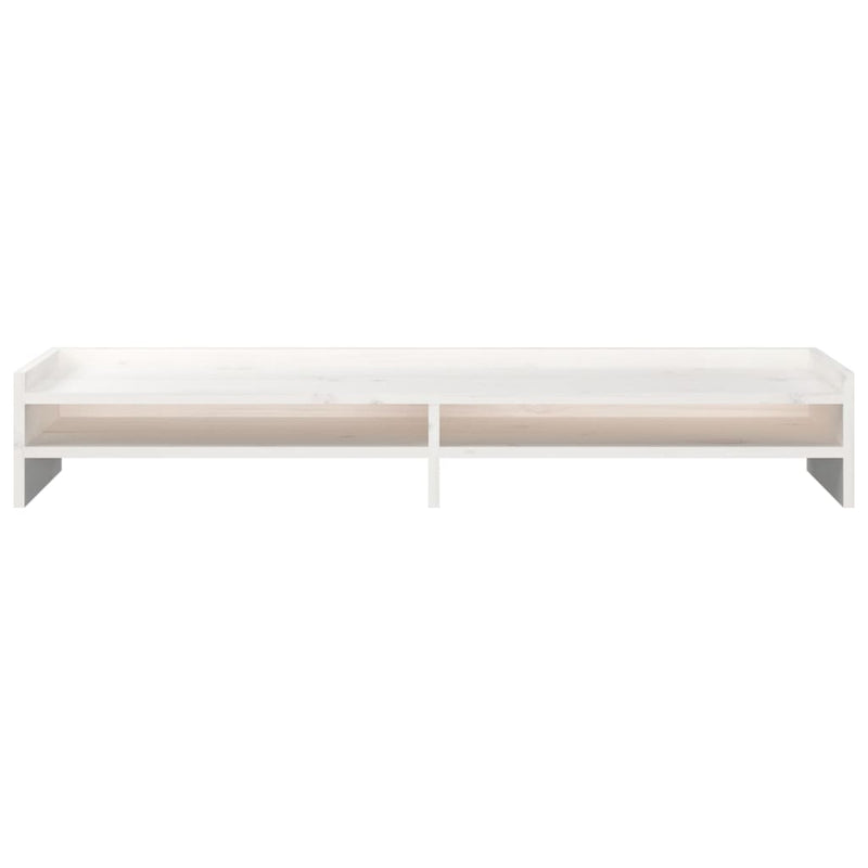 vidaXL Monitor Stand White 100x24x16 cm Solid Wood Pine