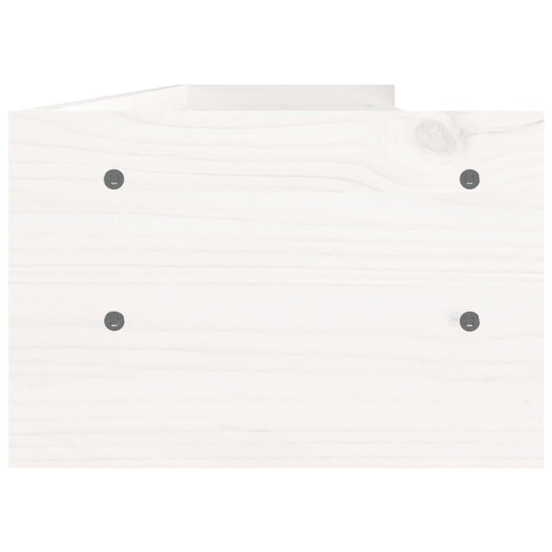 vidaXL Monitor Stand White 100x24x16 cm Solid Wood Pine