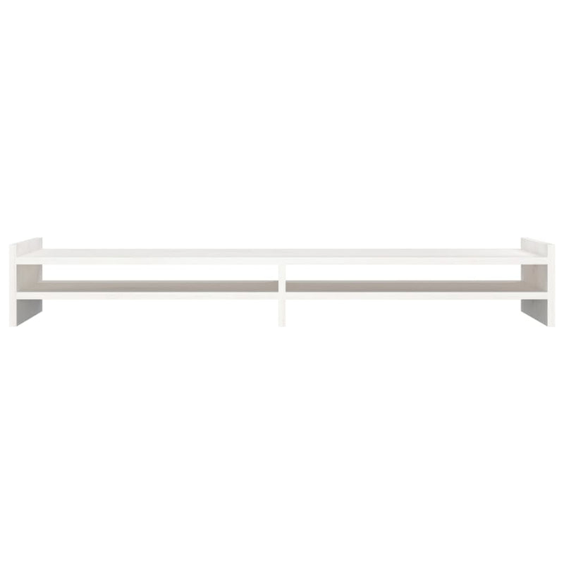 vidaXL Monitor Stand White 100x27x15 cm Solid Wood Pine