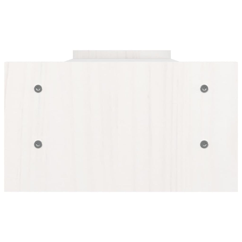 vidaXL Monitor Stand White 100x27x15 cm Solid Wood Pine