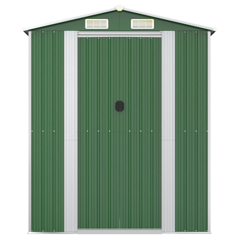vidaXL Garden Shed Green 192x357x223 cm Galvanised Steel