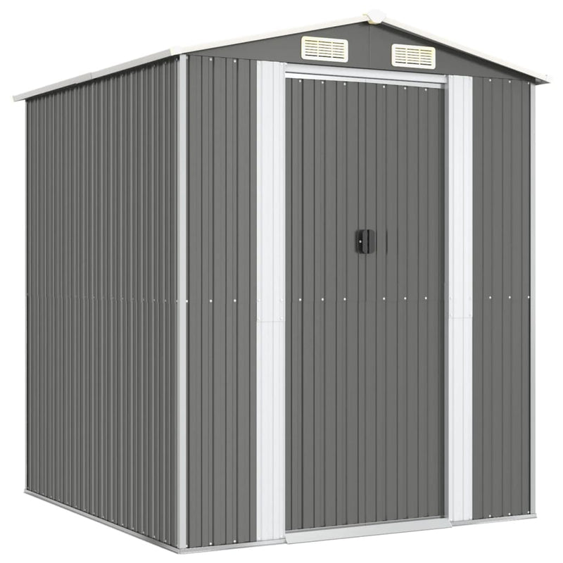 vidaXL Garden Shed Light Grey 192x191x223 cm Galvanised Steel