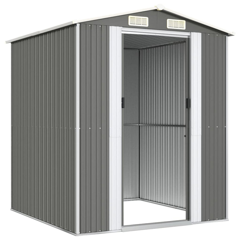 vidaXL Garden Shed Light Grey 192x191x223 cm Galvanised Steel