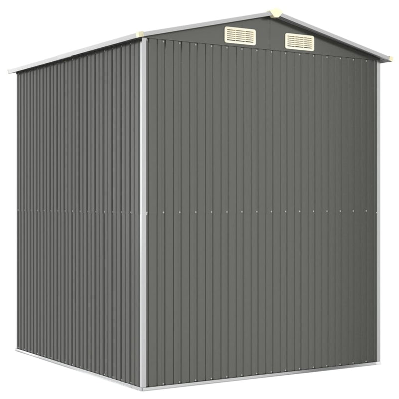 vidaXL Garden Shed Light Grey 192x191x223 cm Galvanised Steel