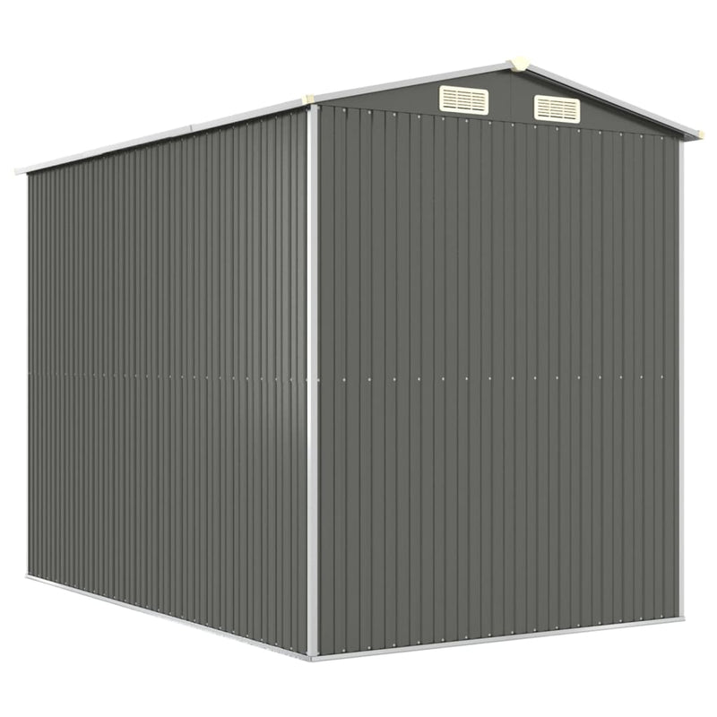 vidaXL Garden Shed Light Grey 192x274x223 cm Galvanised Steel