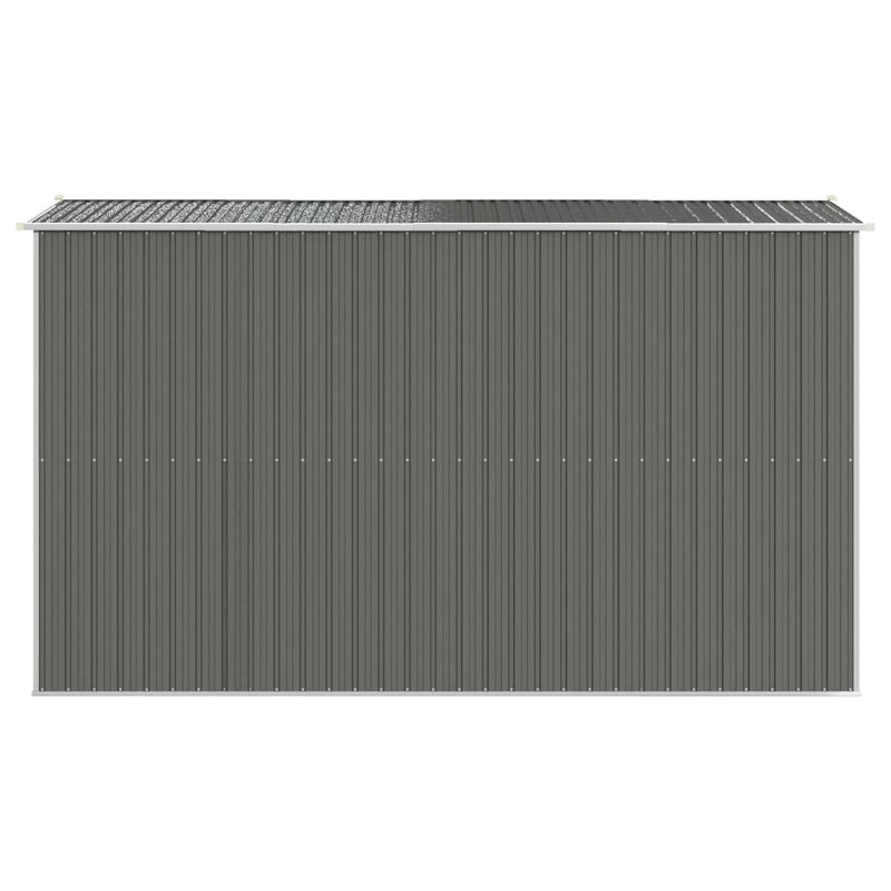vidaXL Garden Shed Light Grey 192x357x223 cm Galvanised Steel