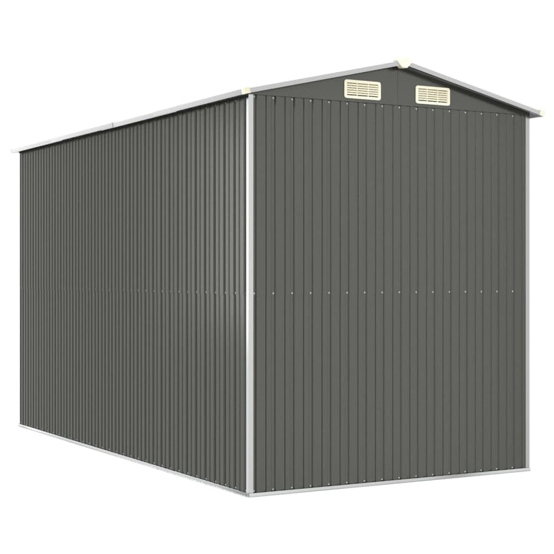 vidaXL Garden Shed Light Grey 192x357x223 cm Galvanised Steel