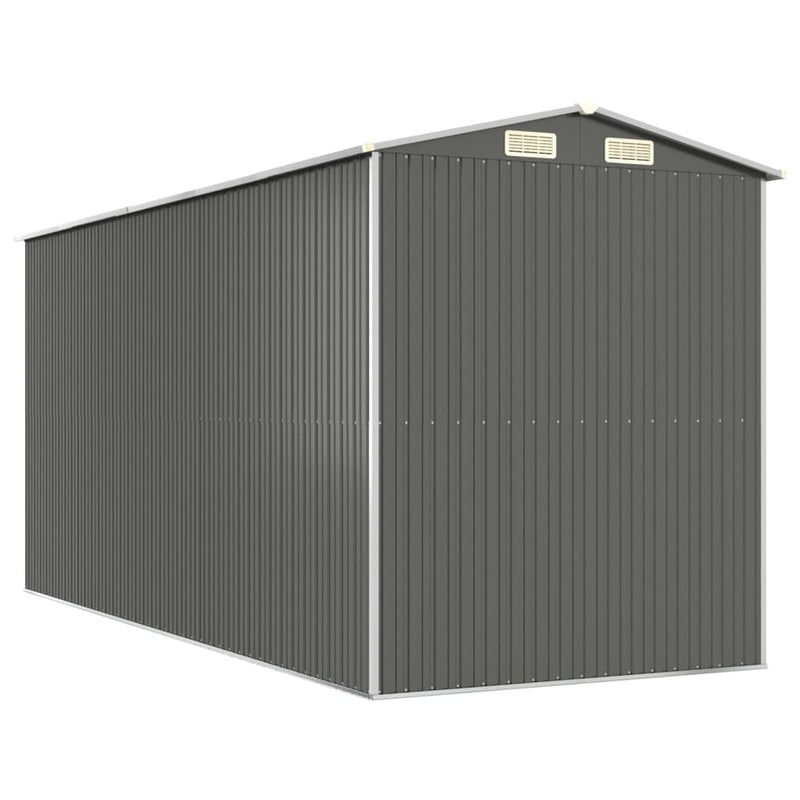 vidaXL Garden Shed Light Grey 192x440x223 cm Galvanised Steel