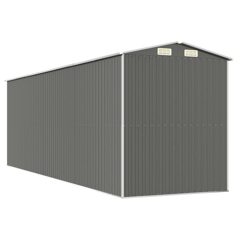 vidaXL Garden Shed Light Grey 192x606x223 cm Galvanised Steel