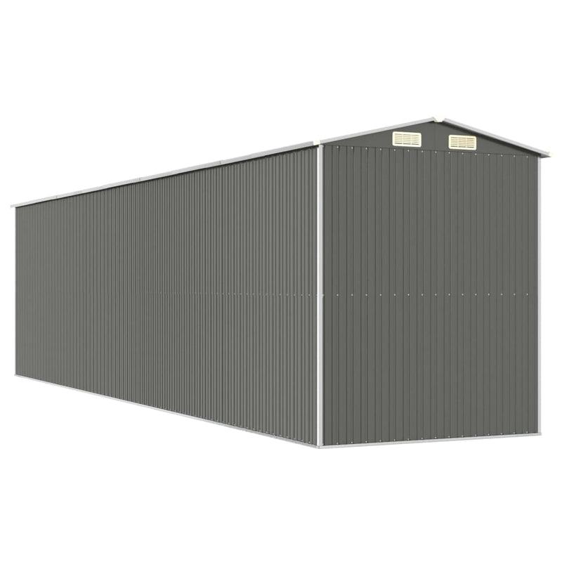 vidaXL Garden Shed Light Grey 192x772x223 cm Galvanised Steel