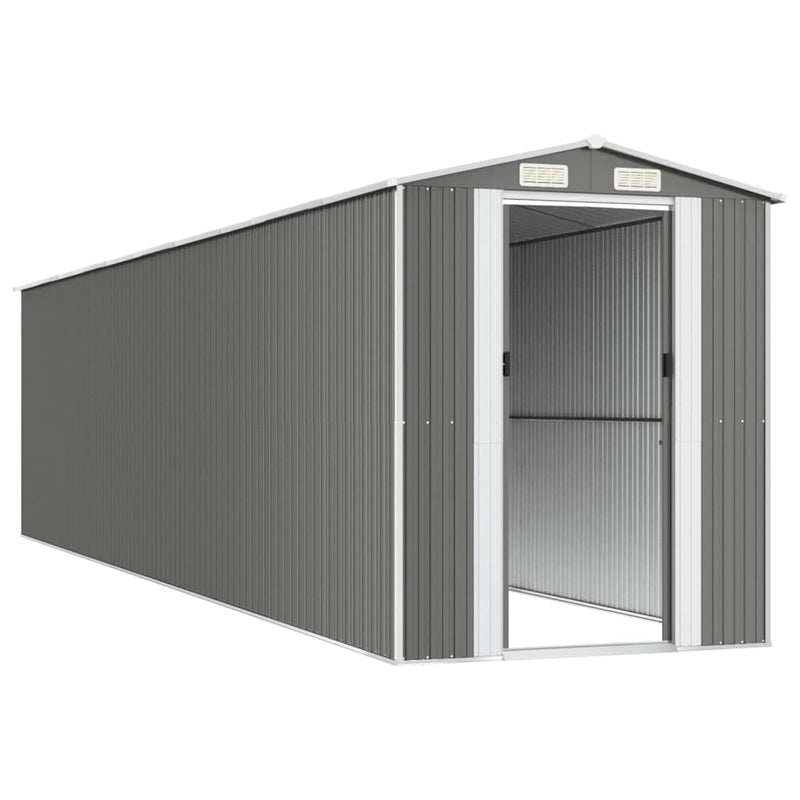 vidaXL Garden Shed Light Grey 192x855x223 cm Galvanised Steel