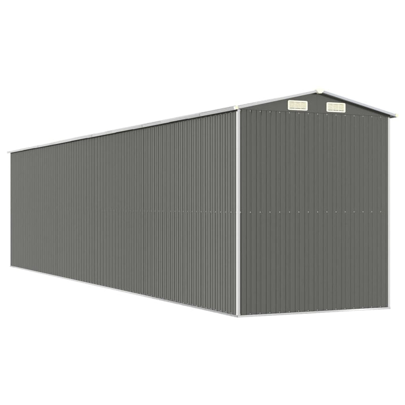 vidaXL Garden Shed Light Grey 192x855x223 cm Galvanised Steel