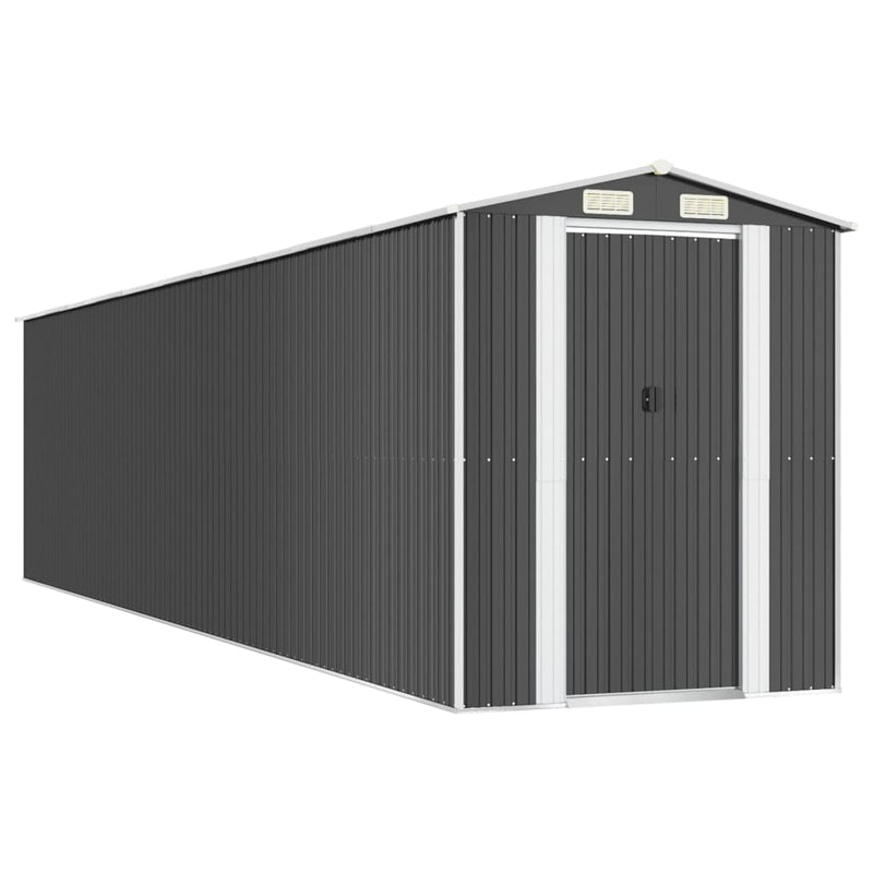 vidaXL Garden Shed Anthracite 192x855x223 cm Galvanised Steel