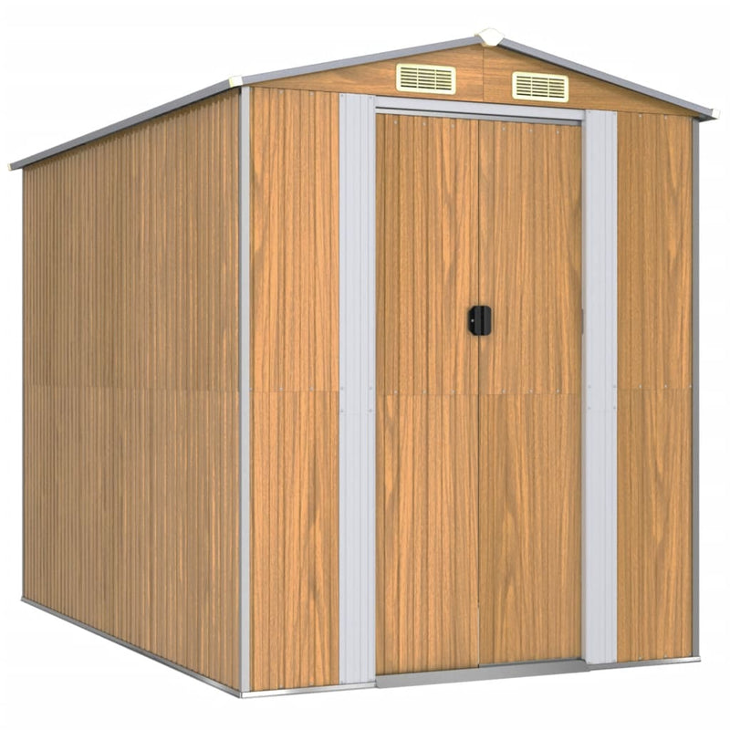 vidaXL Garden Shed Light Brown 192x274x223 cm Galvanised Steel