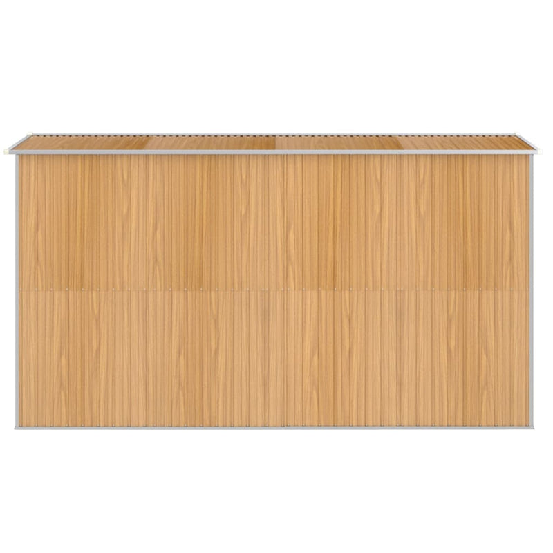 vidaXL Garden Shed Light Brown 192x357x223 cm Galvanised Steel