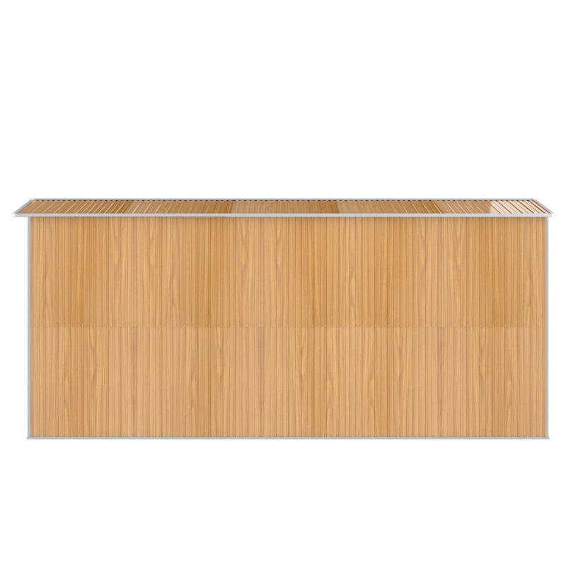 vidaXL Garden Shed Light Brown 192x440x223 cm Galvanised Steel