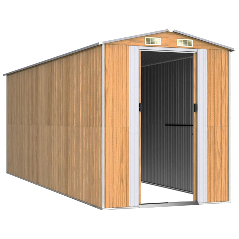 vidaXL Garden Shed Light Brown 192x523x223 cm Galvanised Steel