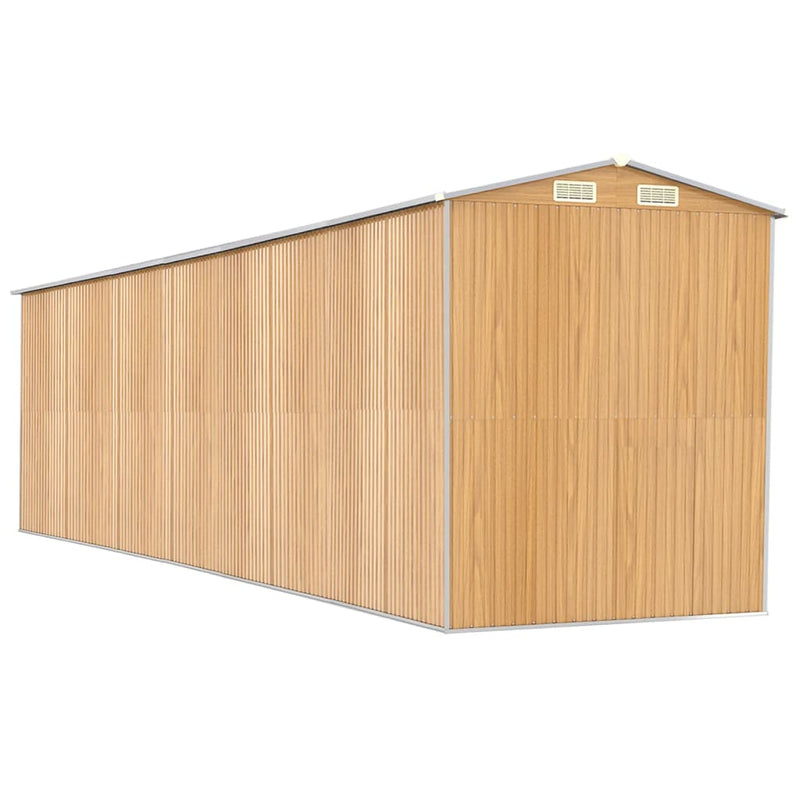 vidaXL Garden Shed Light Brown 192x772x223 cm Galvanised Steel